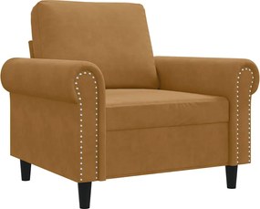 359516 vidaXL Кресло, кафяво, 60 см, кадифе