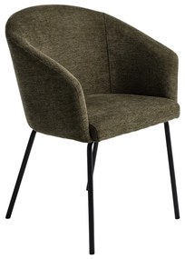 Тапициран трапезен стол с подлакътници в цвят каки Easton – Unique Furniture