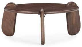 Тъмнокафява кръгла масичка за кафе от масивно манго ø 80 cm Tamira – MOME