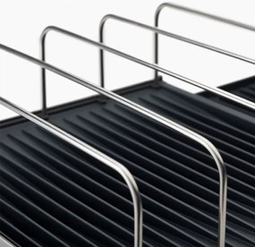 Разопакован: Сушилник за съдове Joseph Joseph 851690, Разтегаем, Дренаж, Отделение за ножове, Разглобяем, Тъмносив/инокс