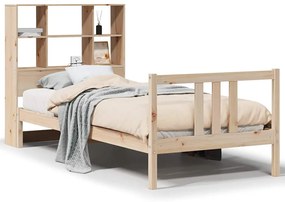 3322301 vidaXL Легло с рафтове за книги, без матрак, 90x190 см, бор масив