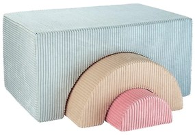 Велурено игрище от пяна в цвят мента 75x49x37 cm Rainbow Montessori – Wigiwama