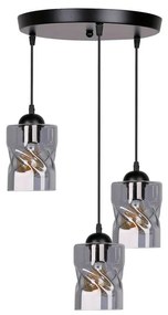 Черно висящо осветително тяло със стъклен абажур Felis - Candellux Lighting