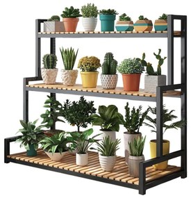 Метална стойка за цветя 120 x 40 x 95 cm - 3 практични рафта