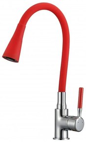 Смесител за кухня ICF 7108223 HAVANA RED, месингов, червен, с огъващ душ, 43.6х20см