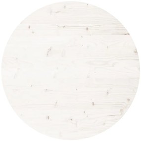 833668 vidaXL Плот за маса, кръгъл, бял, Ø70x3 см, бор масив