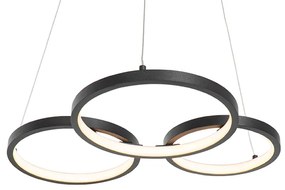 Висяща лампа черна с LED 3-степенна димируема 3-светлина - Rondas