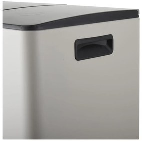 Кафяво-сиво стоманено кошче за боклук 2x20 l за рециклиране с педал Aliya – Spirella