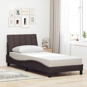 3310366 vidaXL Рамка за легло без матрак Hanko, тъмнокафява, 90x200 см, плат