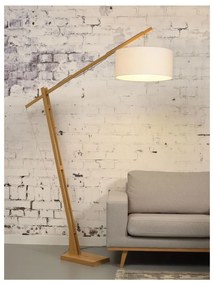 Подова лампа с бял абажур и бамбукова конструкция Montblanc - Good&amp;Mojo