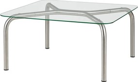 Масичка за кафе със стъклен плот в сребрист цвят 60x80 cm Uku – noo.ma