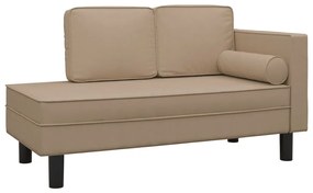 340701 vidaXL Кушетка с възглавници и болстер капучино изкуствена кожа