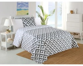 Бяло-сив капитониран комплект шалте и калъфка за възглавница 140x220 cm Casilla – My House