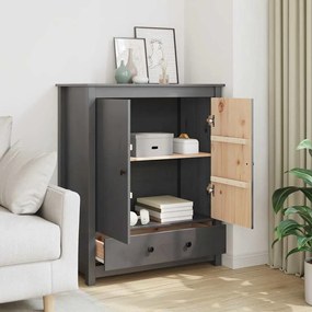 823516 vidaXL Висок шкаф, сив, 83x41,5x100 см, бор масив