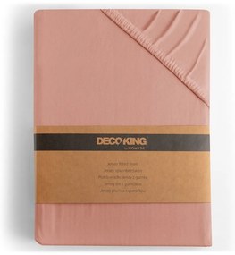 Еластичен чаршаф от джърси в прасковен цвят 240x220 cm Amber – Restilo