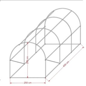 Оранжерия Tunnel Pro 4х2.5х2м с армиран найлон (10 кв.м.)