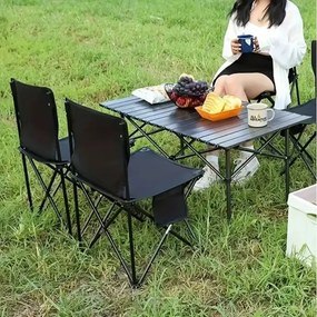 Сгъваем риболовен стол с калъф за съхранение Черен