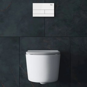 Бутон за тоалетна K011A-Q  и Slim024N Rea T White Glass
