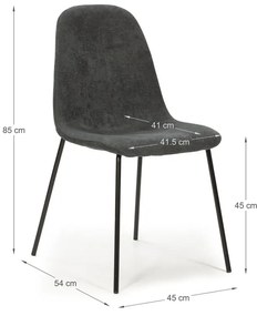 Тъмносиви трапезни столове в комплект от 4 бр. Renne – Marckeric