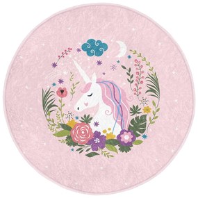 Розов детски килим ø 100 cm Comfort - Mila Home