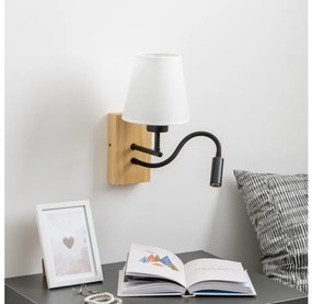 Brilagi - LED Аплик NUBILA WOOD 1xE27/25W/230V + LED/3W дъб/бял