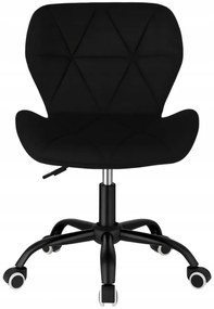 Ергономичен въртящ се офис стол - кадифе Черен