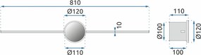АПЛИК ЗА БАНЯ LED 80CM APP850-1W ROUND BLACK