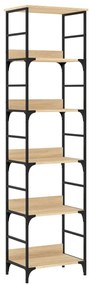 835280 vidaXL Библиотека, дъб Сонома, 50x33x188,5 см, инженерно дърво