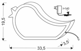 Синя бебешка лампа Bird - Candellux Lighting