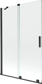 Mexen Velar душ параван 2-крилен плъзгащ се 120 x 150 см, прозрачен, черен - 896-120-000-01-70