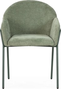 Зелени тапицирани трапезни столове в комплект 2 бр. Aslin – MOME