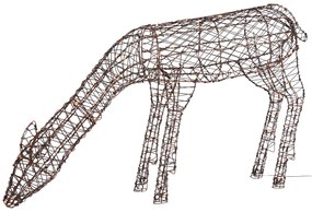 Подова лампа кафяв ратан елен с LED IP44 - Flossie