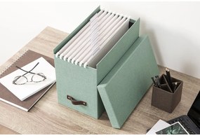 Зелен картонен органайзер за докумнети Johan Canvas Paper Laminate – Bigso