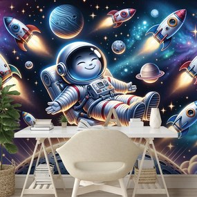 Фототапет – Весел астронавт сред ракети