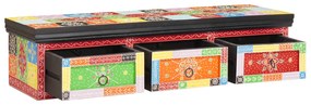Sonata H Стенен ТВ шкаф 100x30x24 см Масивно дърво Рохаво манго