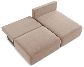 Светлокафяв разтегателен ъглов диван с място за съхранение (десен ъгъл) Kalena – Makamii