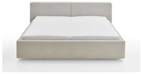 Бежово двойно легло 180x200 cm тапицирано с място за съхранение с включена подматрачна рамка Cube – Meise Möbel