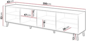 TV шкаф Abeto Plus-White