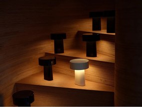 Сиво-бежова пластмасова LED настолна лампа (височина 18 cm) Oblong – Zone