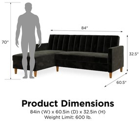 Черен разтегателен диван с кадифена повърхност и място за съхранение Celine - Støraa