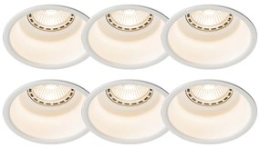 Комплект от 6 модерни вградени прожектори бели - Dept