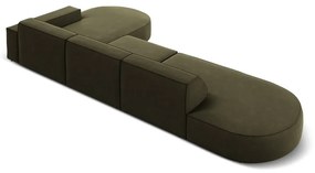 Ъглов диван от зелено кадифе (десен ъгъл) Jodie - Micadoni Home