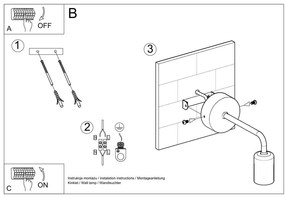 Черна стенна лампа Donato - Sollux