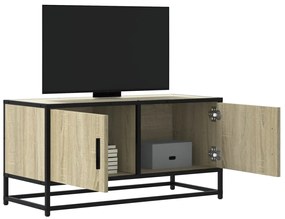 848825 vidaXL ТB шкаф, дъб сонома, 80x34,5x40 см, инженерно дърво и метал