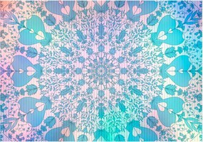 Самозалепващ се фототапет - Girly Mandala (Blue) - 245x175