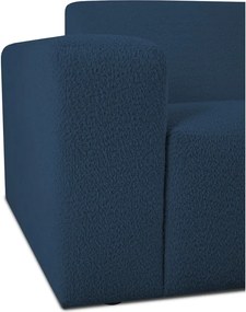 Тъмносин ъглов диван от букле (десен ъгъл) Roxy – Scandic