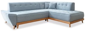 Светлосин ъглов разтегателен диван десен ъгъл Dazzling Daisy - Miuform