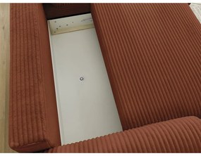 Разтегателен ъглов диван от рипсено кадифе в тухлен цвят (десен ъгъл) Lucien – Bobochic Paris