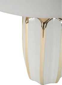 Бяла/ в златист цвят керамична настолна лампа с текстилен абажур (височина 40,5 cm) Cassy – Mauro Ferretti