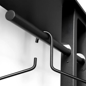 Черна стоманена стенна закачалка с рафт 100 cm Luno Large – Spinder Design